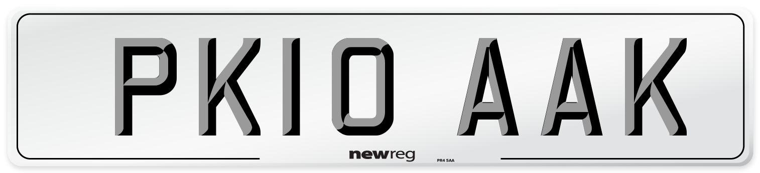 PK10 AAK Number Plate from New Reg